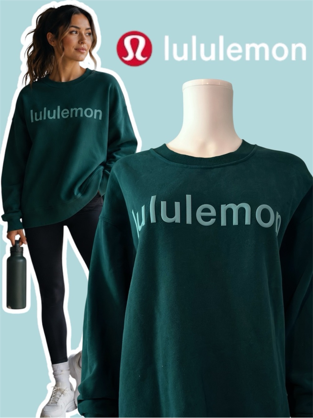 Lululemon Women's Deep Teal Crewneck Sweatshirt Size 6